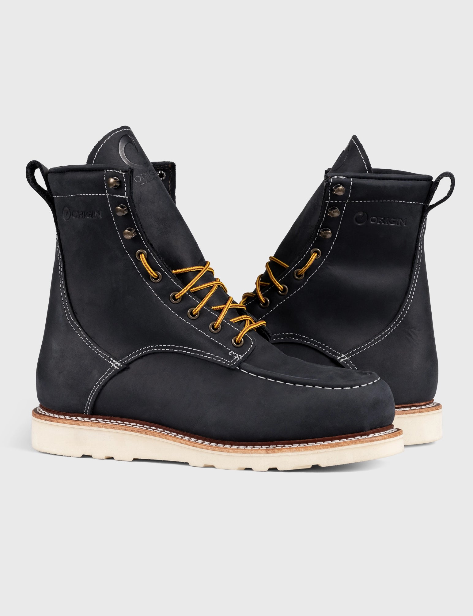 MAINE MOC STEEL TOE BOOT 8 - NATURAL WEDGE SOLE - Image 6