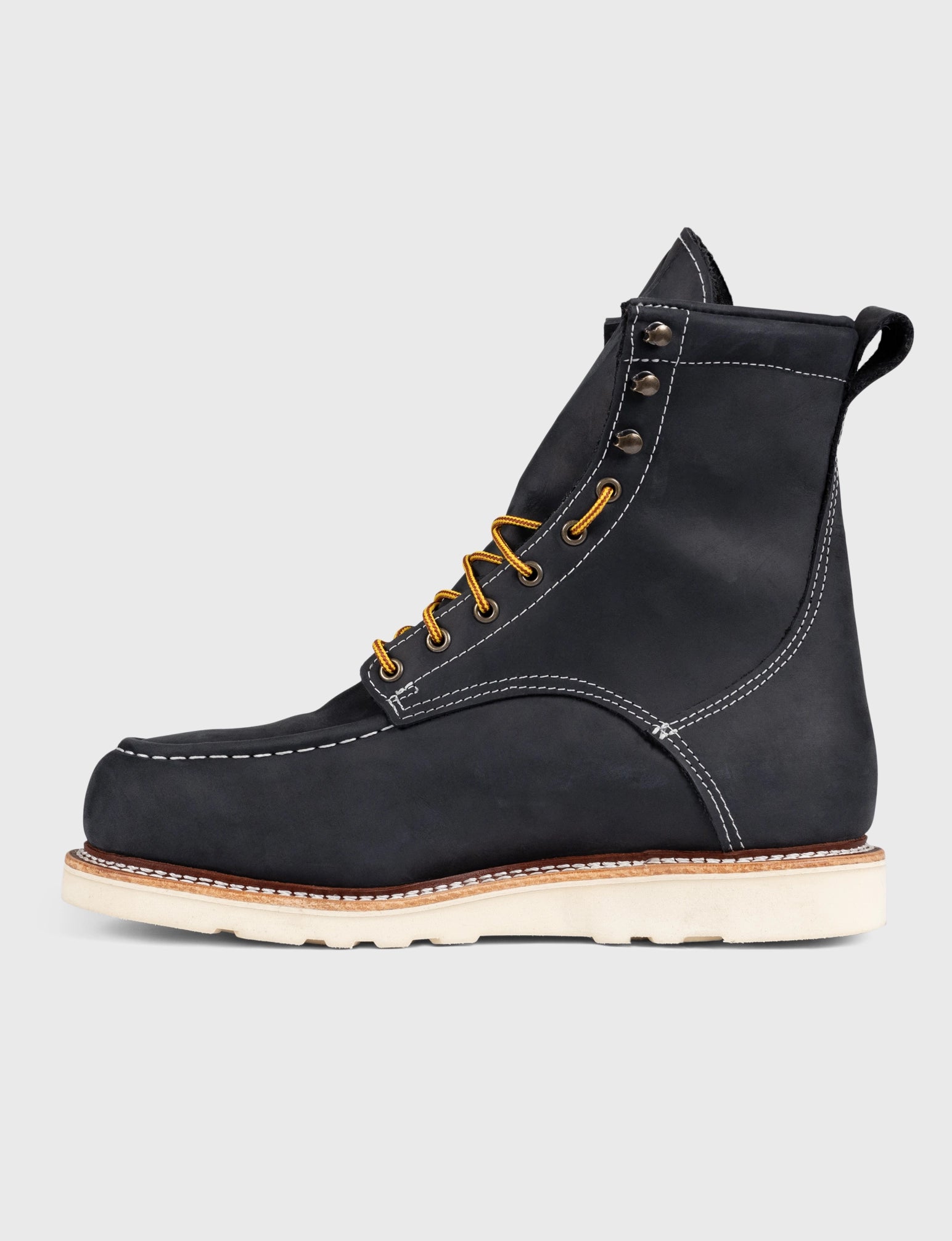 MAINE MOC STEEL TOE BOOT 8 - NATURAL WEDGE SOLE - Image 9