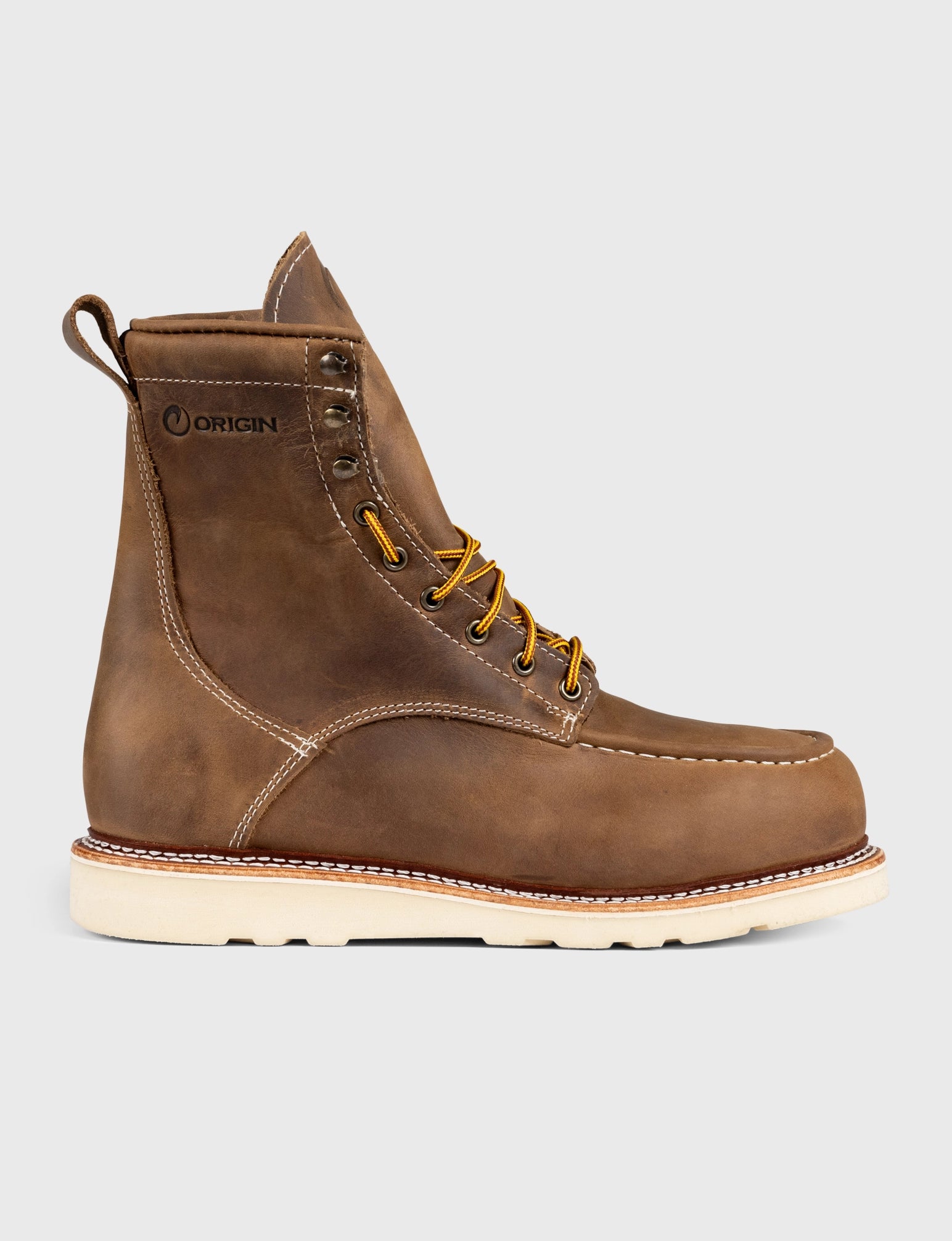 MAINE MOC STEEL TOE BOOT 8 - NATURAL WEDGE SOLE - Image 2