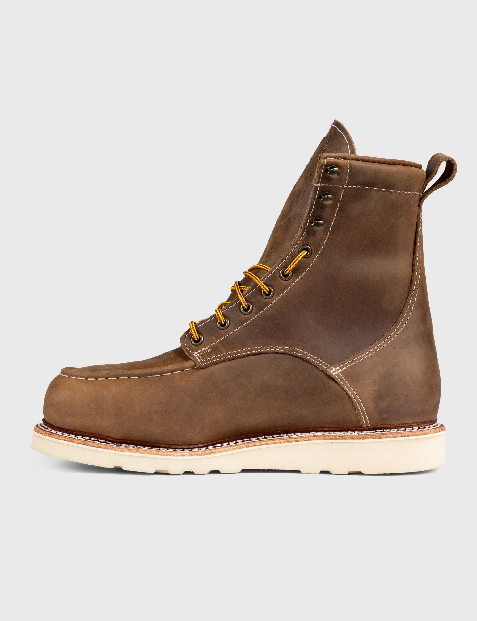 MAINE MOC STEEL TOE BOOT 8 - NATURAL WEDGE SOLE - Image 13