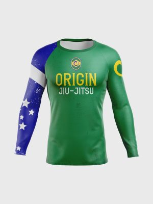 BRAZIL FLAG LS COMPRESSION FIT RASHGUARD