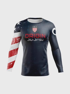 USA FLAG LS COMPRESSION FIT RASHGUARD