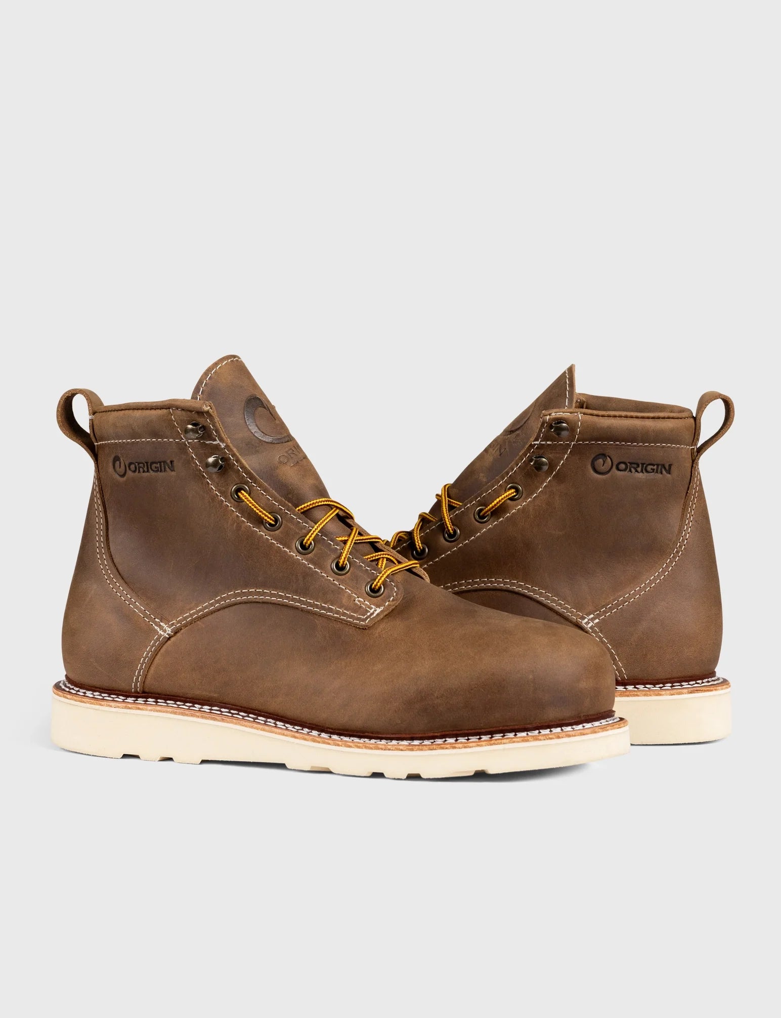 THE WILTON 6 STEEL TOE WORK BOOT - NATURAL WEDGE SOLE - GRADED QUALITY - Image 3